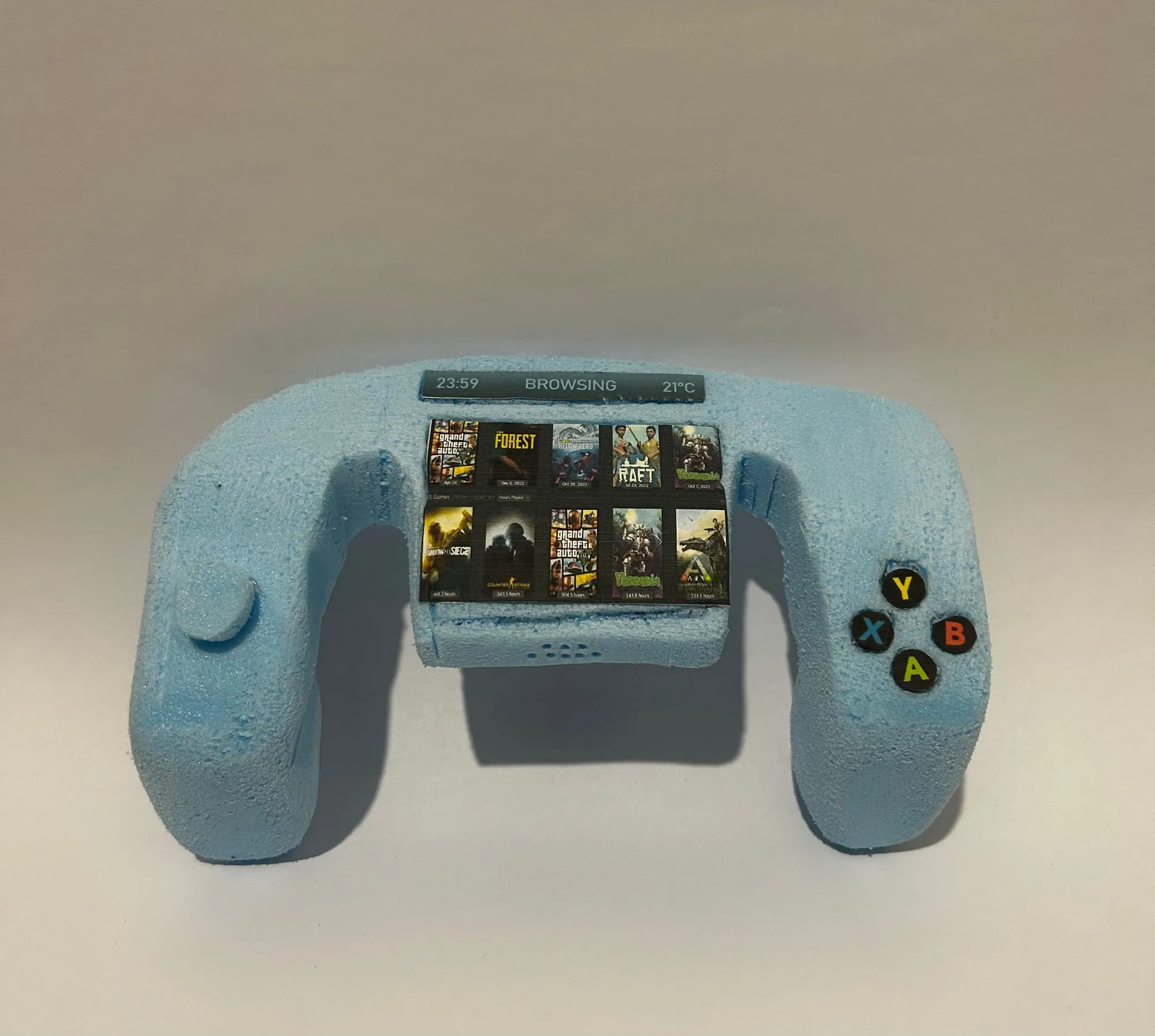 Controller, blue foam, from the workshop.
