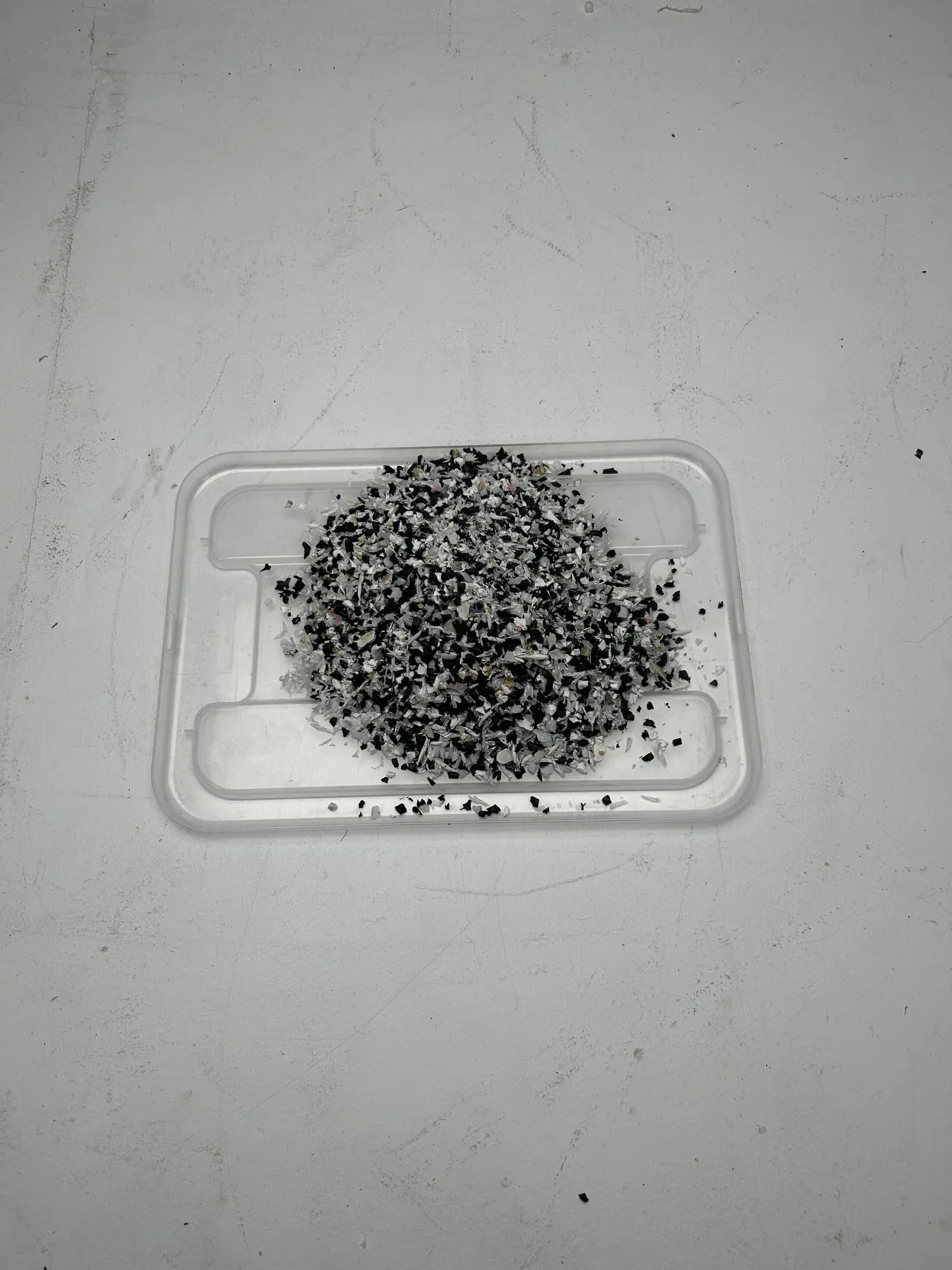 HDPE shreds, from the workshop.