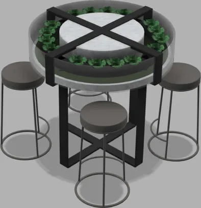 Hydroponic table, from the workshop.