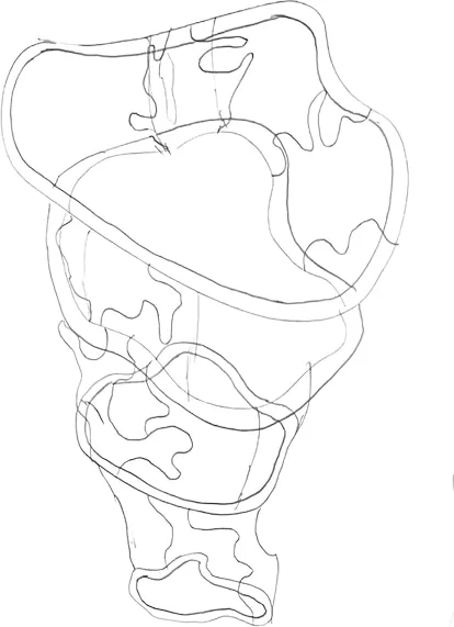 Layer stack, elevation, development sketch.